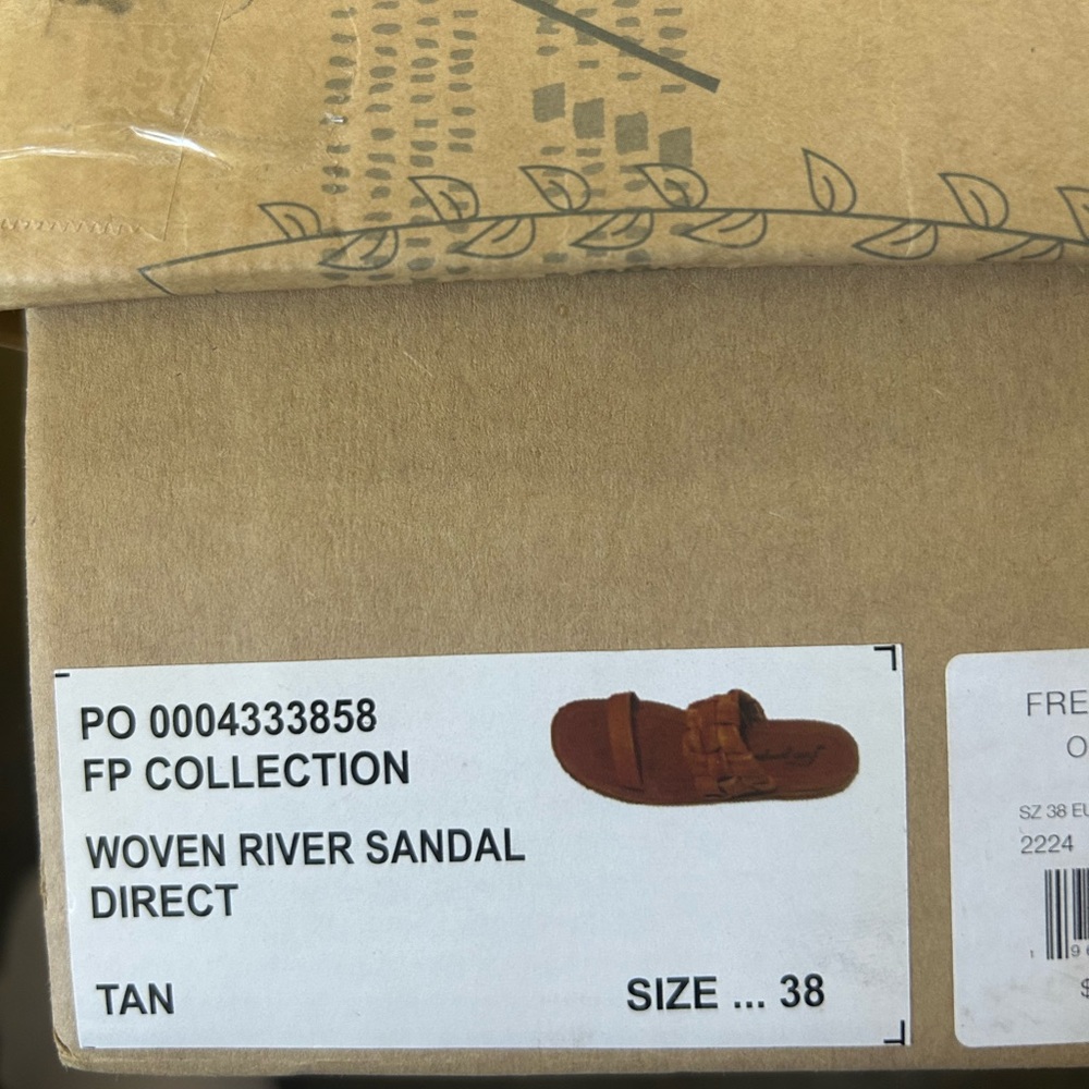 Free People Winding River Leather Brown Sandals Size 8 - Picture 6 of 7